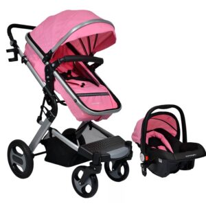 Coche Moises Wow Ts Bebe Rosa Happy Baby